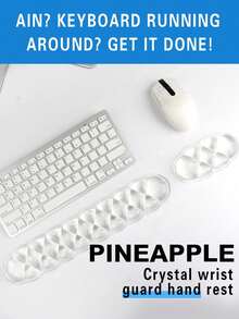 Đệm kê cổ tay bằng gel, hỗ trợ cổ tay và cánh tay khi dùng bàn phím, giúp giảm đau khi gõ bàn phím và chuột, phù hợp cho văn phòng/máy tính/máy tính xách tay/chơi game (Màu trắng trong suốt) - Xem 1