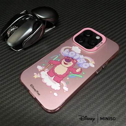 Miniso Disney Toy Story Lotso Rainbow Cloud Design Phone Case Suitable For IPhone 17/17 Pro/17 Pro Max/17 Air/16/15/14/13/12/11/X Series Iphone 17 Pro Max Case Iphone 17 Pro Case Iphone 17 Case Stocking Stuffers The Girlfriend
