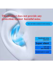 Nút bịt tai chống ồn ba lớp bằng silicon màu trắng/đen, chống nước, dùng khi bơi lội, giảm tiếng ồn khi ngủ. - Bộ hai mảnh - Xem 6