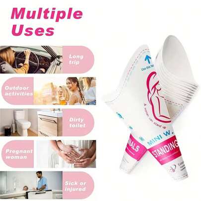 12 Disposable Paper Urinals For Women's Standing Use
