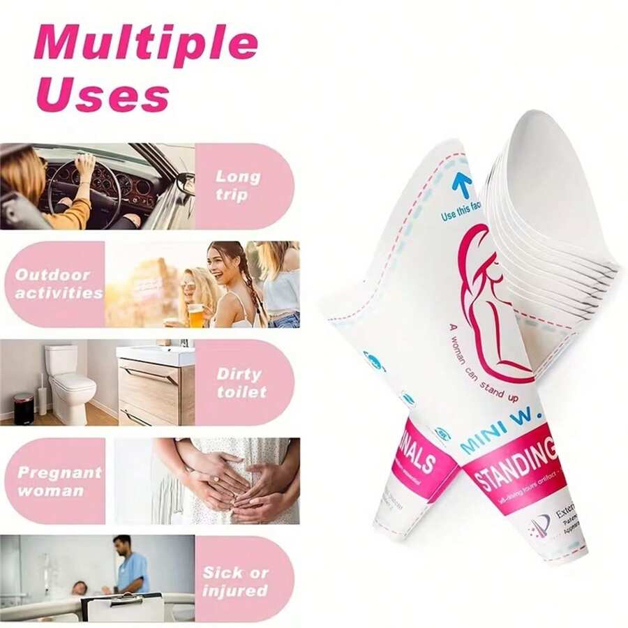 12 Disposable Paper Urinals For Women's Standing Use