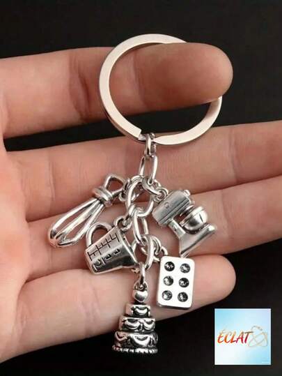 1pc Cute Mini Baking Tool Keychain Set Unisex Kitchen Utensil Charm For Backpack Wallet Handbag Car Keyring Street Car Accessories Bag Charm School Goth Y2k 9DSU