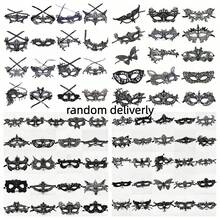 8pcs Lace Masks For Masquerade Party Performance, Soft & Skin-Friendly Sexy Masks For Women [Random Style],Halloween - Black - View 8