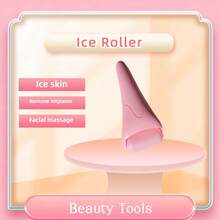 Ice Roller Tool,Roller Massager Cryotherapy,Women's Ice Roller Tools,Great For Migraine Relief,Blood Circulation,Reduce Puffiness,Pink - Pink-1Pc - View 1