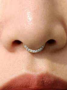 1pc Stainless Steel 16G Nose Rings Hinged Segment Ear Cartilage Tragus Earrings Helix Hoops Septum Clicker Piercing Jewelry - Steel - View 3