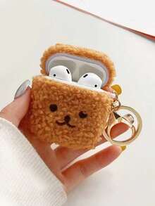 1pc Cute Brown Plush Puppy TPU Shockproof Earphone Case, Suitable Compatible With Apple 1/2/Pro Protective Cover - Multicolor - View 8