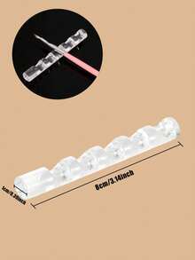 5-Slot Acrylic Nail Art Brush Holder, Nail Polish Painting Brush Display Stand, Manicure Tool Organizer - Multicolor - View 5