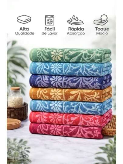 kit 4 Toalhas de banho grande, grossa de algodão muito macia