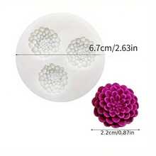 1pc 3-Cavity Gerbera Daisy Silicone Mold, Suitable For DIY Plaster Decor, Round Design With Detailed Petal Pattern - Great For Handmade Gifts And Home Decor - Gray 3-hole Sunflower - View 6
