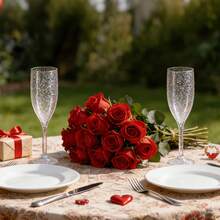 Plastic Champagne Flutes Blue Set Of 12, Acrylic Glasses Goblets Cups Toasting Shatterproof Reusable Flute, For Wedding Party Mimosa Bar Anniversary Christmas Birthday - 查看 4