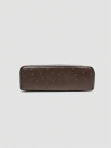 1 pieza Bolso de hombro cuadrado de unicolor con textura de grano de litchi en PU, bolso de mano pequeño para mujer, adecuado para combinar con diaria, salidas, compras, fiestas, bol - Cafetería - Ver 6