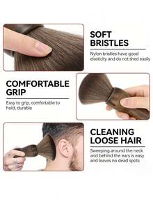 1pc Salon Wooden Hair Sweep Brush, Soft Fiber Hair Cleaning Brush, Sweep Hair, Clean Hair Clippings, Household Haircut Tool, Wooden Crafted Professional Hairstylist Natural Fiber Hair Sweep Brush, Ideal For Professional Salon Neck Dusting - One Size Fits All - View 8
