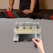 kangten Manual Stamping Machine Leather Punching Machine With Guide Pins UK - Silver - View 3