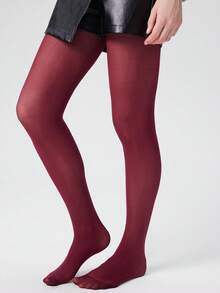 Wine Red Second-Skin Stockings | Invisible Glow, Snag-Proof & Sexy For Warm Days - Burgundy - View 4