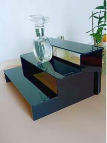 3-Tier Black Acrylic Stepped Display Rack, Perfume Organizer, Party Cupcake Stand, Suitable For Home Display Storage, Party Decoration - Multicolor - View 2