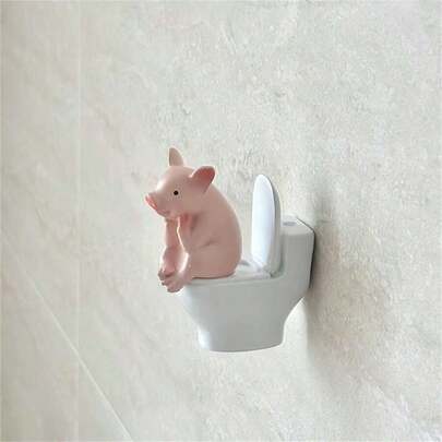 Cute Pig Bathroom Decor, Funny Pig Figurine