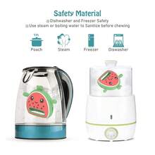 Juguete para la dentición del bebé Guante mordedor de sandía con forma de fruta, juguete sensorial relajante para el desarrollo sensorial. - Verde - Ver 2