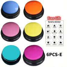 6pcs Solid Color Pet Buttons, Recordable Cat Dog Communication Buttons, Pet Supplies, Dog Training Accessories - 彩色 - 查看 9