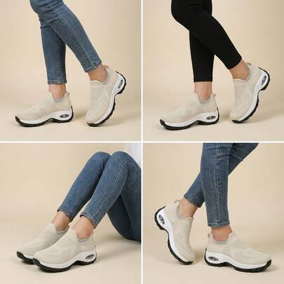 女士粉色休闲缓震跑鞋、休闲鞋、舞蹈鞋、护士鞋、摇摆鞋、厚底鞋、厚底运动鞋