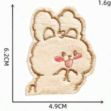 Rabbit Self-Adhesive No-Sew Patch, Fashion Decorative Fabric Sticker For Clothes, Down Jackets, Backpacks, Embroidered Hole Repair - As Photo - View 6