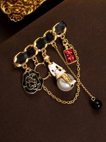 1 Pair Earrings & 1 Brooch, Fashion Jewelry Set, Cute Ballerina Girl Flower Design, Sweet & Elegant, Suitable For Parties And Holidays - Multicolor - View 8