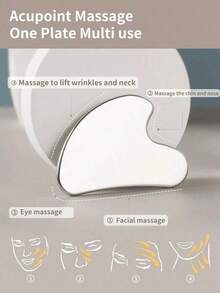 1pc Stainless Steel Heart-Shaped Gua Sha Board, For Facial Massage, Portable Muscle Relaxation Massage Board, For Body, Eyes And Neck Massage, Beauty, Spa, Self-Care, Skincare, Beautician Supplies, Facial Massage Tool - 彩色 - 查看 3
