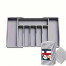 1pc Kitchen Drawer Divider Cutlery Organizer Box, Drawer Organizer For Home Use, Cabinet Mounted Compartment For Knives Forks Chopsticks, Kitchen Utensil Storage, Drawer Knife Fork Spoon Separator Organizer - Multicolor - View 9
