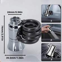 Extensión multifuncional para grifo, extensor de grifo móvil a prueba de salpicaduras, adecuado para salida de fregadero de cocina - Plateado - Ver 8