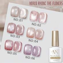10ml Esmalte de uñas de gel de ojo de gato con diseño floral 2026 Nuevo brillo de purpurina que ilumina, rosa nude, esmalte de gel de uñas de ojo de gato con perlas de seda, adecuado para salón de uñas, uñas rosas y moradas exclusivas, suministros de arte de uñas - Multicolor - Ver 3