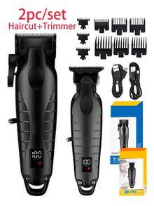 Kemei Tondeuse à cheveux professionnelle pour hommes, machine de coupe de cheveux électrique 2290 pour usage en salon, tondeuse à cheveux électrique 2293, lame en céramique noire de type T en métal pour sculpter, set de toilettage pour hommes, cadeau pour l'anniversaire des hommes, cadeau pour le père - Voir 11