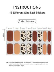 半固化凝胶美甲贴，果冻米色，16片装，无需UV灯，沙龙品质，持久耐用 - 彩色 - 查看 4