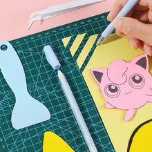 4件套DIY手账工具套装 - 胶水笔、雕刻刀、镊子、刮刀 - 套裝 - 查看 3