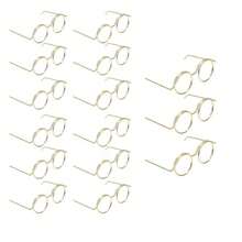 15Pcs Doll Glasses Mini Wire Circle Glass Eyes For Dolls Miniature Sunglasses And Crafting Supplies Tiny Eyeglasses Bulk For Doll Making DIY Crafts With Accessories For Costumes And Displays - As Pic - View 1