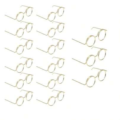 15 piezas Gafas de muñeca Ojos de círculo de alambre en miniatura para muñecas Gafas de sol en miniatura y suministros de manualidades Gafas diminutas a granel para hacer muñecas Manualidades DIY con accesorios para disfraces y exhibiciones
