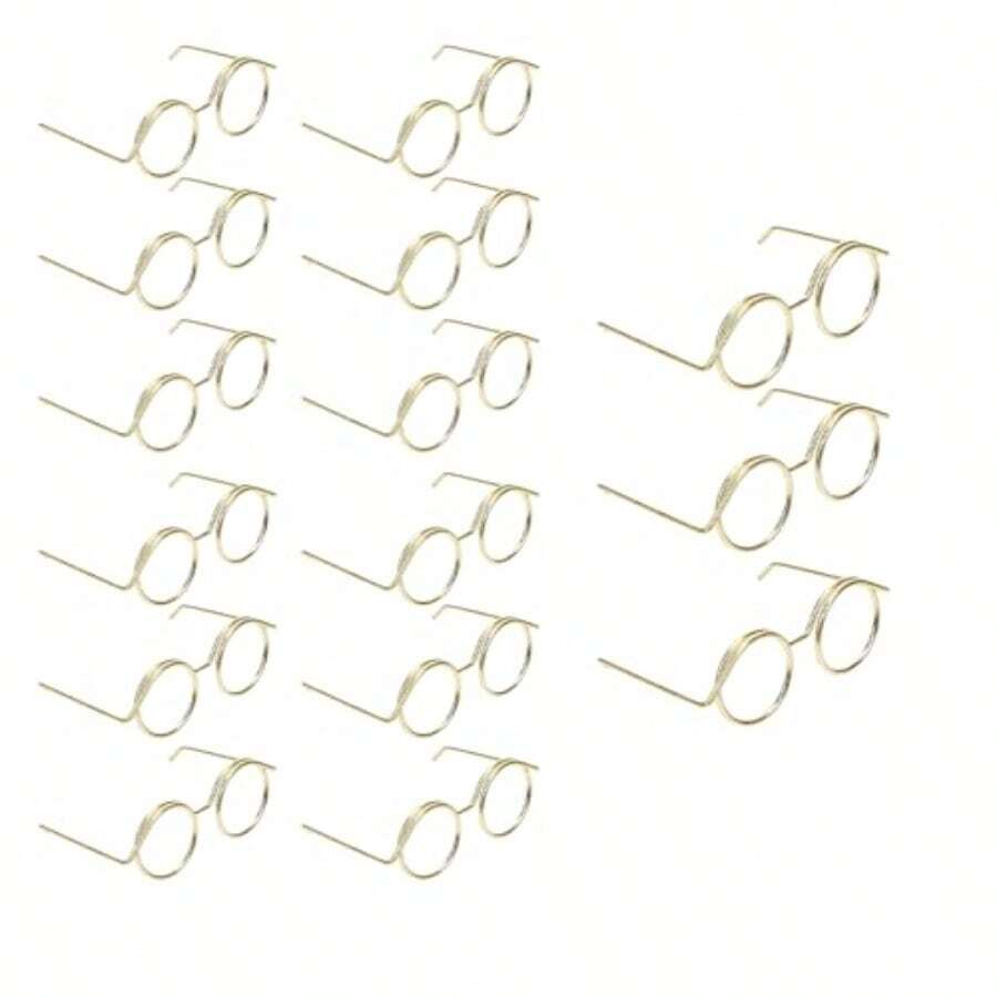 15Pcs Doll Glasses Mini Wire Circle Glass Eyes For Dolls Miniature Sunglasses And Crafting Supplies Tiny Eyeglasses Bulk For Doll Making DIY Crafts With Accessories For Costumes And Displays - As Pic - View 1
