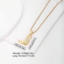 1pc 18K Gold Plated Copper Shoe Shaped Pendant Necklace, Luxury Minimalist Jewelry Gift For Women - Pendant Necklace - View 13