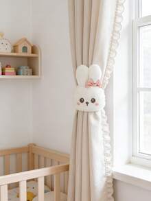 2 piezas/Juego Lindos Sujetadores de Cortina con Forma de Conejo de Poliéster Elástico para Decoración de Dormitorio y Guardería - Multicolor - Ver 5