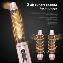 UKLISS Alat Penata Rambut Udara Panas Pintar 5-in-1 - Sikat Pengering Rambut dengan Kontrol Suhu Cerdas, Menciptakan Rambut Halus, Berkilau, dan Bebas Kusut - Merah Muda - Berwarna merah muda - View 6