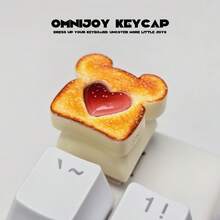 一套动物主题键帽，包含可爱的猫爪和熊图案，卡通风格键帽，适用于游戏和办公键盘，独特的节日礼物 - 彩色 - 查看 8