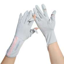 1pc Women's Thin Sunscreen Gloves, Lightweight Breathable Fingerless Driving Cycling Outdoor Touchscreen Gloves, Icy Cool Sensation, Ideal Gift - Multicolor - View 15