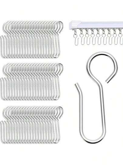 Metal Curtain Track Hooks, S-Shaped Small Curtain Hooks, Curtain Hook Clips, Curtain Line Hooks, Curtain Track Rollers, Ceiling Curtain Tracks, Home & Bathroom Decor, Autumn Decor, Bathroom Accessories, Back To School
