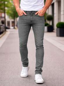 Shendy Vendy Men's Slim Fit Jeans, Slim Fit Style For Men - Dark Grey - View 1