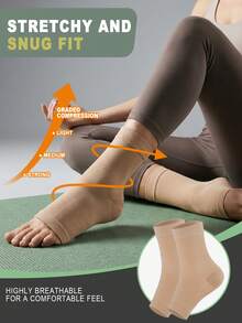 1 Pair Of Unisex Compression Open Toe Ankle Socks Suitable For Running Travel Work Breathable Sport Ankle Pad - Multicolor - View 7