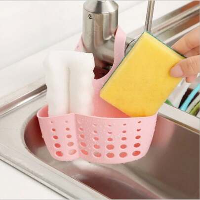 1pc Adjustable Kitchen Sink Hanging Bag Drain Rack, Multi-Color Drain Rack Hanging Bag, Convenient And Hygienic