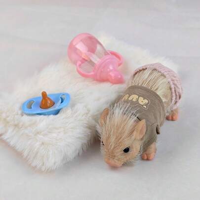 硅胶小猪玩偶，约12厘米，栩栩如生，精致可爱，可作桌面摆件、生日礼物或减压玩具。