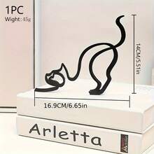 1件极简主义黑猫雕塑，现代艺术猫摆件，家居装饰猫咪摆件，适用于客厅、办公室、卧室，时尚猫咪桌面装饰，创意办公配件，优雅动物装饰，独特猫咪艺术品，送给爱猫人士的理想礼物，现代家居装饰 - 彩色 - 查看 13