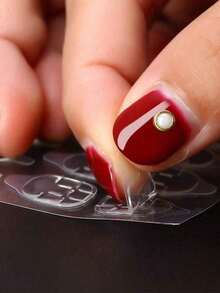 1200片/50张果冻凝胶美甲贴纸，超薄美甲贴纸，透明双面胶，可重复使用，用于美甲装饰，适用于按压式美甲，美甲贴纸套装，DIY美甲贴纸 - 軍綠色 - 查看 2