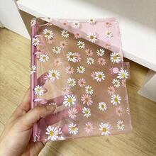 1 Set A5 6-Ring Daisy Loose Leaf Binder Cover, Loose Leaf Album Set, Replaceable Pocket Inner Pages, DIY Notebook, Stationery Storage Box - Multicolor - View 13