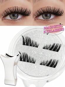 Waloshow Magnetic Fake Eyelashes Set (With Eyelash Curler) - Reusable, Professional Makeup Tool, Alcohol-Free, Odorless Plastic Material, Eyelash Set - Multicolor - View 8