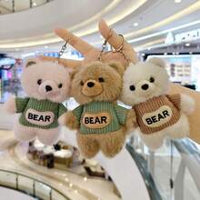 Cute Bear Backpack Pendant Plush Doll, Creative Letter Bear Doll Keychain Bag Charm, Activity Gift Holiday Present - Multicolor - View 2